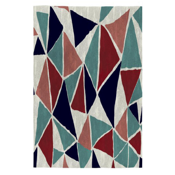 Corrigan Studio Flanagan Adame Power Loom Grey/Green/Red Rug Wayfair
